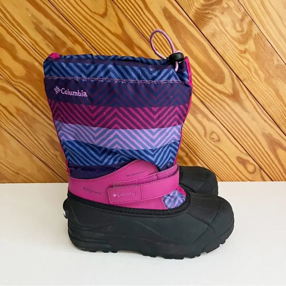 Columbia Kids Powderbug Forty Print Winter Boots Big Kid 4